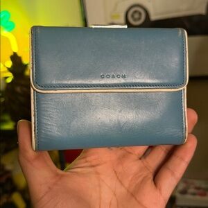 Vintage Coach Blue Framed wallet